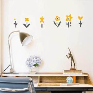 Bedroom Decorative Wall Stickers: Flower Waistline & Glass Door Stickers