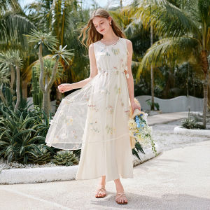 XIANGYING | Elegant Summer New 3D Floral Embroidery Dress