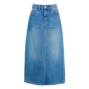 SJOG High Waist A-Line Mini Skirt Denim Washed Blue Retro Versatile Slim Fit Split Back Zipper Casual Womens Skirts