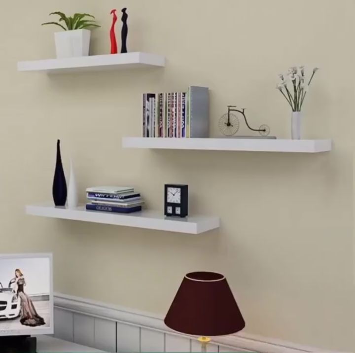 Wooden Shelf Wall Floating Wall Hanging Shelves Home Decor Display Rack ...