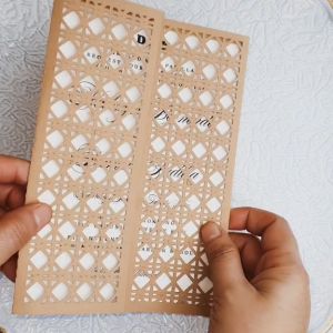 Laser cut Solihiya Filipiniana Filipino Rattan Theme 5x7 (5R) Gatefold Invitation Card Cover for Wedding Birthday Christening Baptism Events | Available in many colors | Crafter Bax