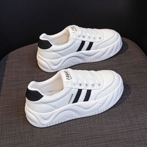 WANGGONGZHU | Leather Thick Bottom Breathable White Sneakers Womens Spring New Lightweight Casual Fashion Versatile Low Cut Single Shoes