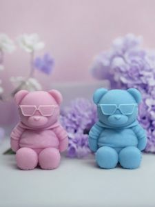 Cute Cartoon Bear Aromatherapy Candle Resin Silicone Chocolate Cake Ice Cube Mold Small Kitchen Baking Tools Decorations