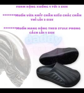 Dép sục con sò bít đầu dáng Alien hot tend đi dã ngoại nhựa cao cấp EVA -form rộng xuống 1-2 size
