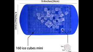 Black 160 Grid Mini Silicone Ice Cube Tray - Flexible Stackable Mini Whiskey Juice Salad Ice Cube Mold For Kitchen Bar Party Drink Chocolate Mold