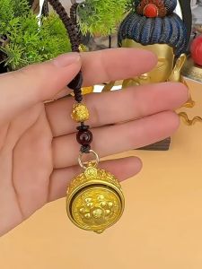 2025蛇年 新款风水黄铜十二生肖聚宝盆 招财钥匙扣 招财摆件 可旋转铜质宝盆挂饰 Zodiac Keychain Feng Shui Lucky Key Chain Wealth 招财进宝 钥匙扣 手把件 聚宝盆