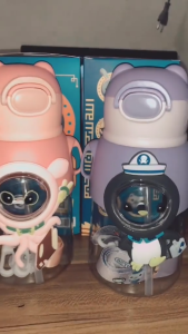 Botol Minum Sedotan Karakter Octonauts Tali Panjang / Botol Air Anak 600ML BPA FREE  INCLUDE BOX