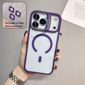 Luxury Magnetic Shockproof Bracket Phone Case For Samsung Galaxy S26 Ultra S25 Plus S24 FE S23 S22 Ultra Len Protector Cover