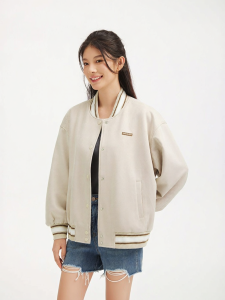 Hotwind | Textured College Style Baseball Jacket new spring