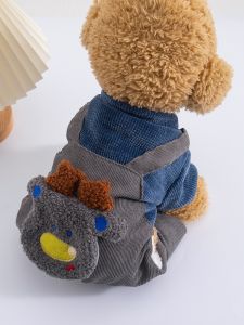 Amor สุนัขเสื้อผ้าฤดูใบไม้ร่วงฤดูหนาว WARM หมีเท็ดดี้ขนาดเล็กลูกสุนัขผ้าฝ้ายเสื้อสัตว์เลี้ยงแมวสี่ฟุตเสื้อผ้า