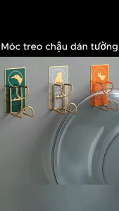 [KHÔNG CẦN KHOAN] Móc Treo Thau Chậu Inox Siêu Chắc – Dán Tường Cực Dính Tiết Kiệm Diện TíchGD921-TreoThau-NAMA