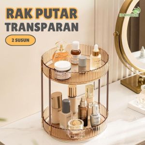 IDOHOUSE Rak Kosmetik Putar 360 Derajat Aesthetic 2 Susun Tempat Make Up Rak Perhiasan Gelang /G02