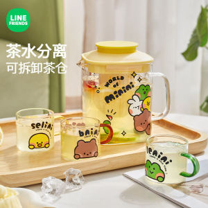 Brown Bear Household Glass Cold Water Pot Temperature Resistant Beverage Flower Tea Cold Steeping Cup Set from Mainland China