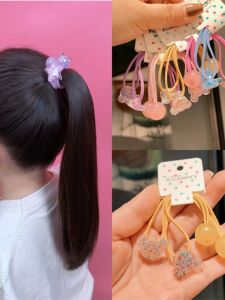 สูง ยืดได้ ยางรัดผมสองหัวสําหรับเด็กผู้หญิงผมหางม้าสูงรูปแบบดาว น่ารัก เรียบง่าย ยางรัดผมที่ไม่ทําลายอุปกรณ์เสริมสําหรับเด็ก