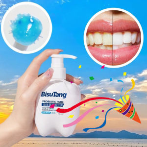 Probiotic Teeth Whitening toothpaste Remove Yellow Tartar Eliminate Bad Breath Helicobacter flavus cavities whitening teeth menying kirkan karang gigi Mint fluoride-free Fresh Breath Prevent tooth decay Fresh Breath COD