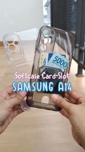 Softcase For Samsung A14 4G 5G Casing Silicon Bening Clear Card Kartu Slot Kesing Dompet Terbaru 2023