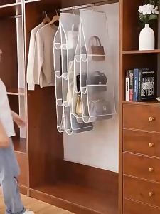 8 Grids Handbag Storage Artifact Bag Dust-proof Cover Foldable Handbag Organizer Hanging Bag Organizer Storage Holder Closet Dust-Proof