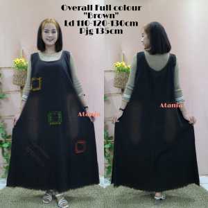 //BISA COD// Overall jeans jumbo LD 130cm-LD 120cm-LD 110cm Gamis ibu hamil all size XL-XXL-XXXL