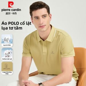 Pierre Cardin | Áo polo nam lụa tơ tằm cổ bẻ trơn màu mát lạnh rủ mềm