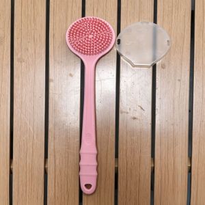 Bàn Chải Tắm Silicon Cán Dài Hai Mặt Dụng Cụ Tẩy Tế Bào Chết Mềm Mại Mát-xa Da Làm Sạch Lưng
