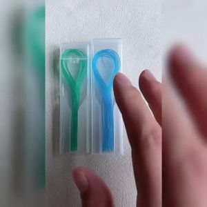 HNKMP | 【100Pcs Dental Floss Threader Dental Traction Line Oral For Crown Brace Bridge Implant Hoop Threading Braces Steel Traction】