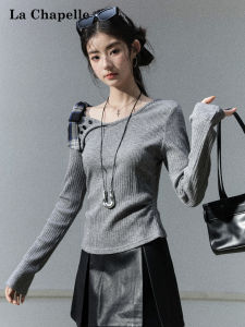 La Chapelle | Off-shoulder Ruffled Asymmetrical Design Sweater Short Top