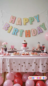 Dây Chữ "HPBD" Nhiều Chủ Đề Màu Sắc Phi hành Gia Kẻ Sọc Nhà Bo Trang Trí Sinh Nhật Bữa Tiệc Cho Bé