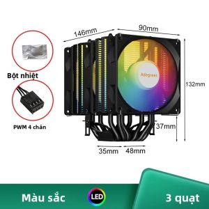 Tản Nhiệt CPU 6 Ống Dẫn Nhiệt Quạt Tháp 4 Chân Cho Intel LGA 1700 1200 1150 1151 1155 2011 X99 X79 1366 AM3 AM5 - Hệ Thống Làm Mát Bộ Vi Xử Lý