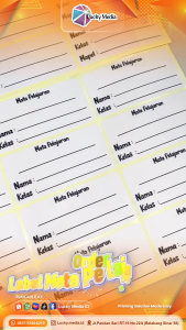 [READY] Label Nama Sekolah Mata Pelajaran 103 Cetak Stiker Nama Polos Desain Print Buku Kelas NEW