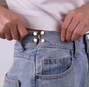 Adjustable Waist Buckle Jeans Metal Buttons for Clothes Removable Pants Pin Perfect Fit In Detachable