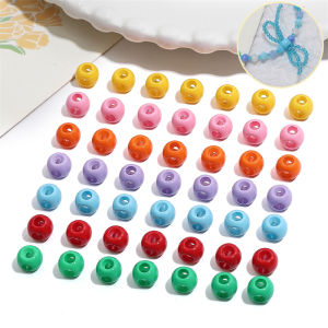 5pcs 8x6mm Acrylic Beads Solid Color Loose Spacer Beads For Handmade Bracelet Necklace Earring Keychain DIY Craft Jewelry Making Accessories