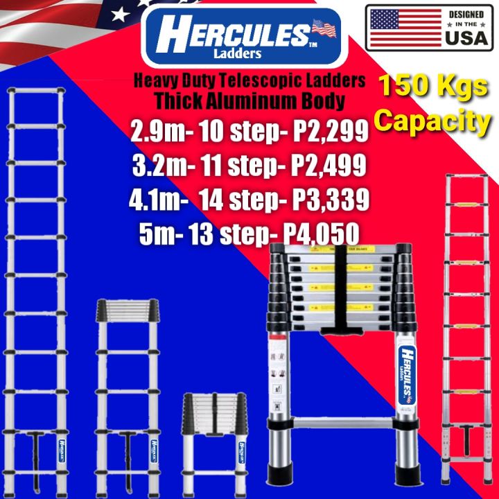 Body Shop Ladder Telescopic ladder Hercules USA aluminum body heavy duty 2.9m, 3.2m, 4 ...