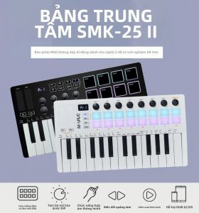 Bàn Phím Điều Khiển MIDI Mini USB M-VAVE SMK-25 II Với 25 Phím 16 Pad Trống RGB 8 Núm Xoay Và Phần Mềm Sản Xuất Âm Nhạc Đi Kèm