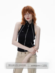 เสื้อกั๊กสเวตเตอร์คอตั้งแขนกุดสีบล็อกสำหรับผู้หญิง ทรงหลวม สไตล์ลำลอง สปอร์ต ฤดูใบไม้ร่วง 2022 ผ้าฝ้าย 100%