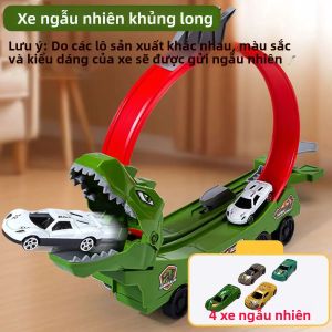 Bộ Đồ Chơi Xe Trượt Đường Ray Khủng Long Với Cá Mập Đường Ray Lắp Ráp Tự Làm Dành Cho Trẻ Em Đồ Chơi Giáo Dục Quà Tặng Cho Bé Trai