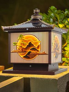 Outdoor Waterproof Solar Powered Villa Courtyard Gate Post Lights Landscape Decorative Garden Wall Lighting