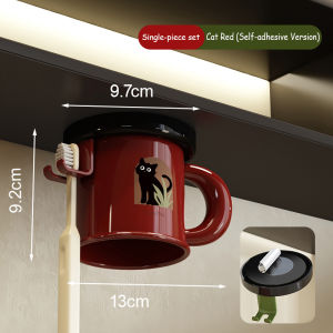 Wall-Mounted Toothbrush Cup Storage Rack Creative Magnetic Wash Set Storage Rack Punch-Free Mouthwash Cup Saves Space