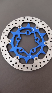 Đĩa trước Vario/Click 150 size 267mm lắp mâm zin 5 LỖ ------ XANH DƯƠNG -- 6 nút INOX LÕM ---------