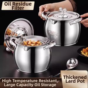 Filtered Heat-Resistant Large Capacity Lard Can with Ears and Lid