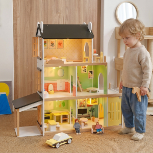 Nhà Búp Bê Gỗ Lớn cho Bộ Đồ Chơi Trẻ Em
