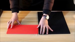 【Local Delivery】Black Bar Mat Rubber Bar Mat Spill Mat Glass Drip Tray Beer Drink Cocktail Coaster Placemat