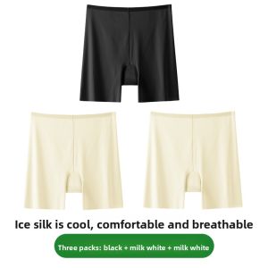 Miiow | High Waist Ice Silk Seamless Womens Underwear Thin Summer Safety Shorts Anti-Light Bottom Control Short Pants Casual Wear