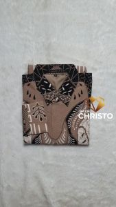 Kemeja Batik Alisan n Dasi Cream Lengan Panjang Reguler Slimfit
