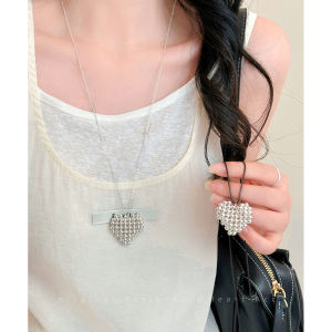 Silver Heart Long Necklace Womens 2025 New Small Audience High-End Sweater Chain INS Style Versatile Accessory Fashion Jewelry