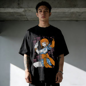Bandai | One Piece Men Women Cotton Nami Print T-shirt Summer Anime Tee 2026 Summer Short-sleeved Retro Harajuku Y2K Streetwear Tops