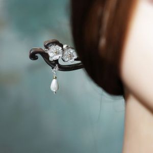 Phụ Kiện Tóc Hanfu Cổ Điển Bằng Gỗ Đàn Hương Thủ Công Cho Cặp Đôi Quần Áo Truyền Thống Trung Hoa Phụ Kiện Tóc Phong Cách Lạnh