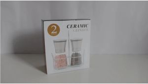 Salt and Pepper Grinder Set with Stand Manual Adjustable Coarseness Comes in a Set