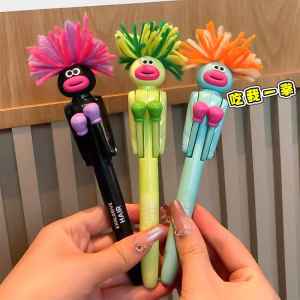Cute Punching Pen Black Inkball Pen Stress Relief Clickable Ballpoint Pen Student Question Brushing Attractive Pressure Pen