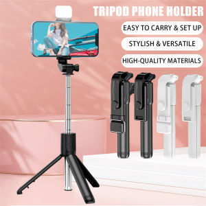📸Ramadan👀Giá đỡ ba chân gậy selfie màn trập từ xa Bluetooth không dây với giá đỡ có thể gập lại đèn LED ánh sáng phụ cho điện thoại thông minh cho người giữ video Youtube tiktok