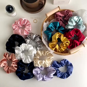 10pcs High Quality Satin Scrunchie Elastic Rubber Band Hair Band Silk Hair Tie Thick Hair band Getah Rambut Doorgift